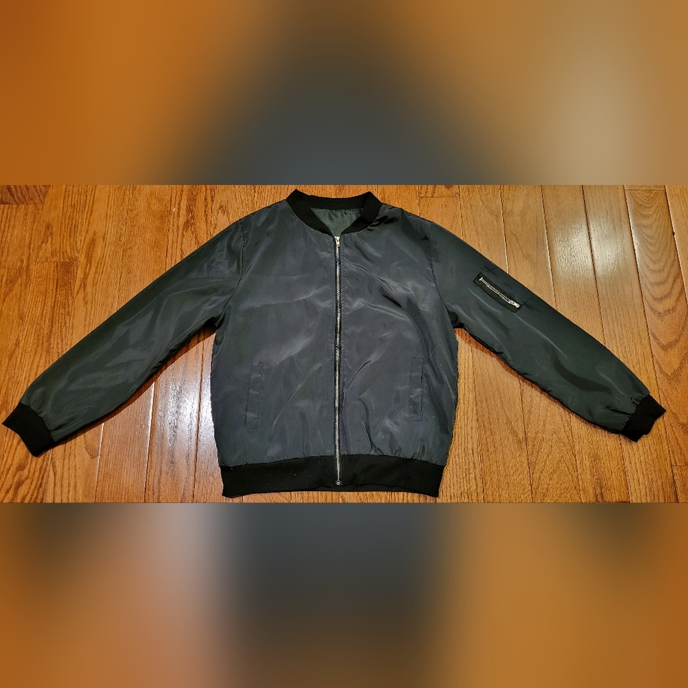 Dark Green Bomber Jacket, size small